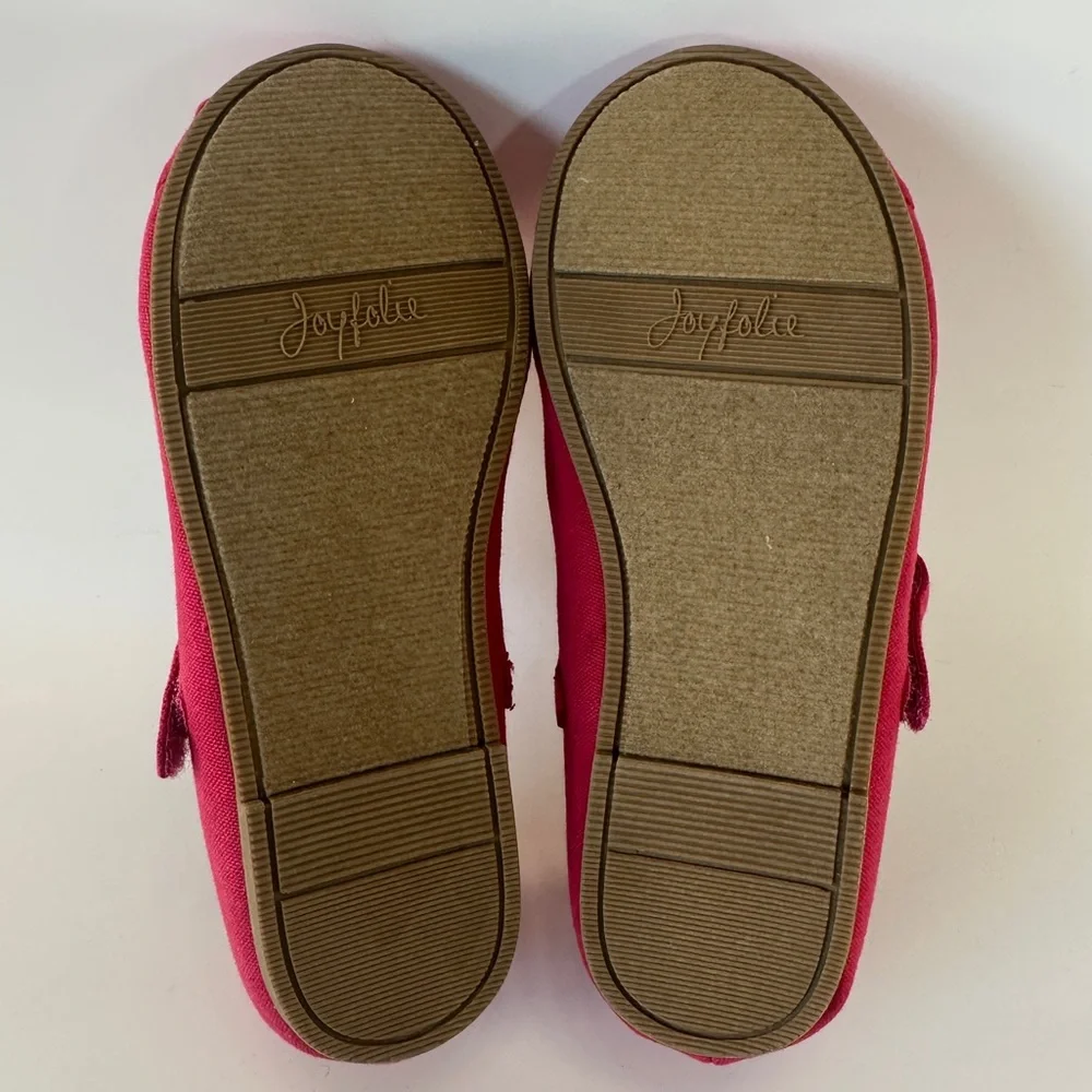 NWOT Joyfolie Emma Spring Cotton Fushia Dark Pink Flats Dress Shoes‎ Girls 13